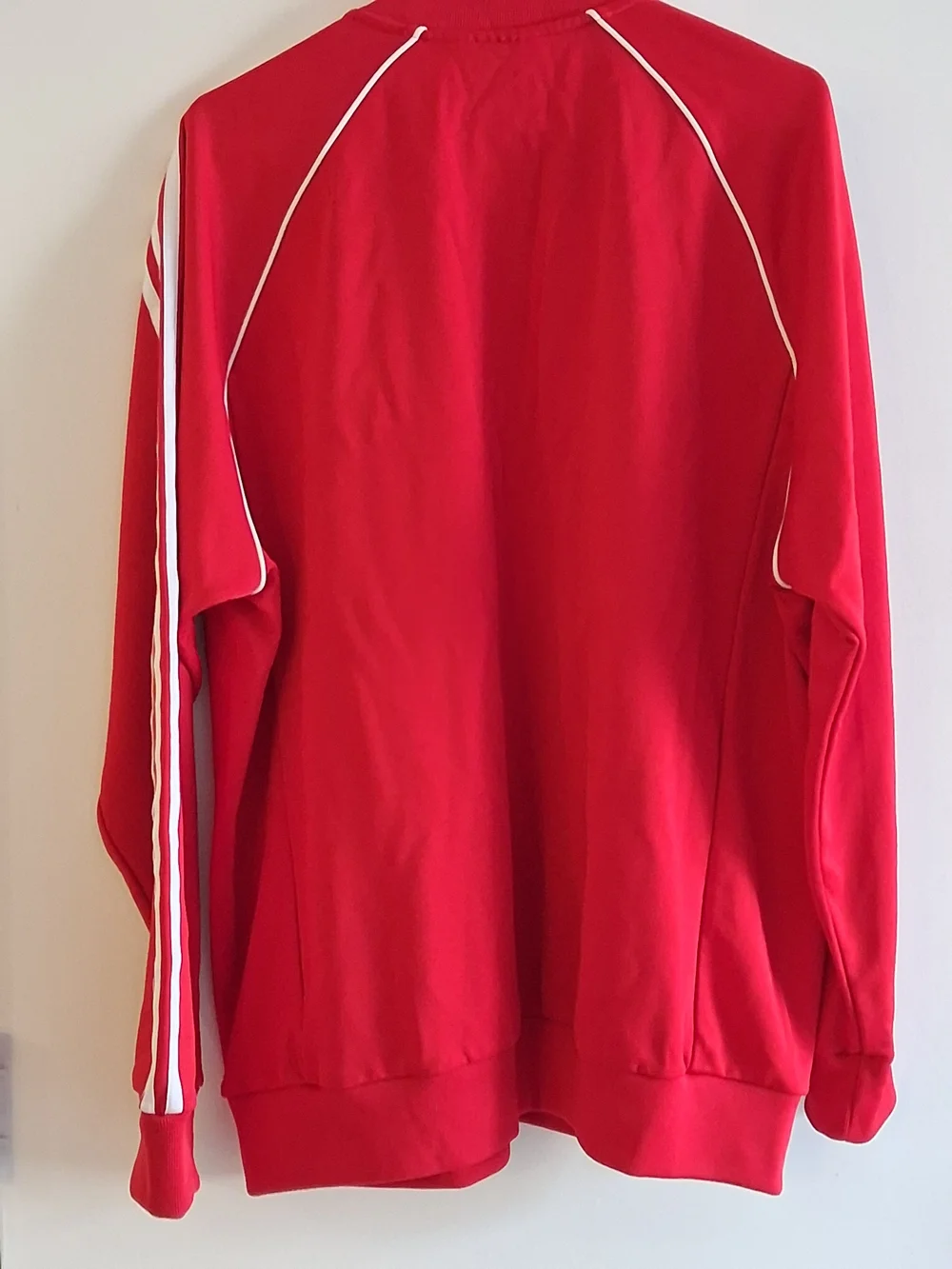 adidas Red Track Jacket with White Stripes